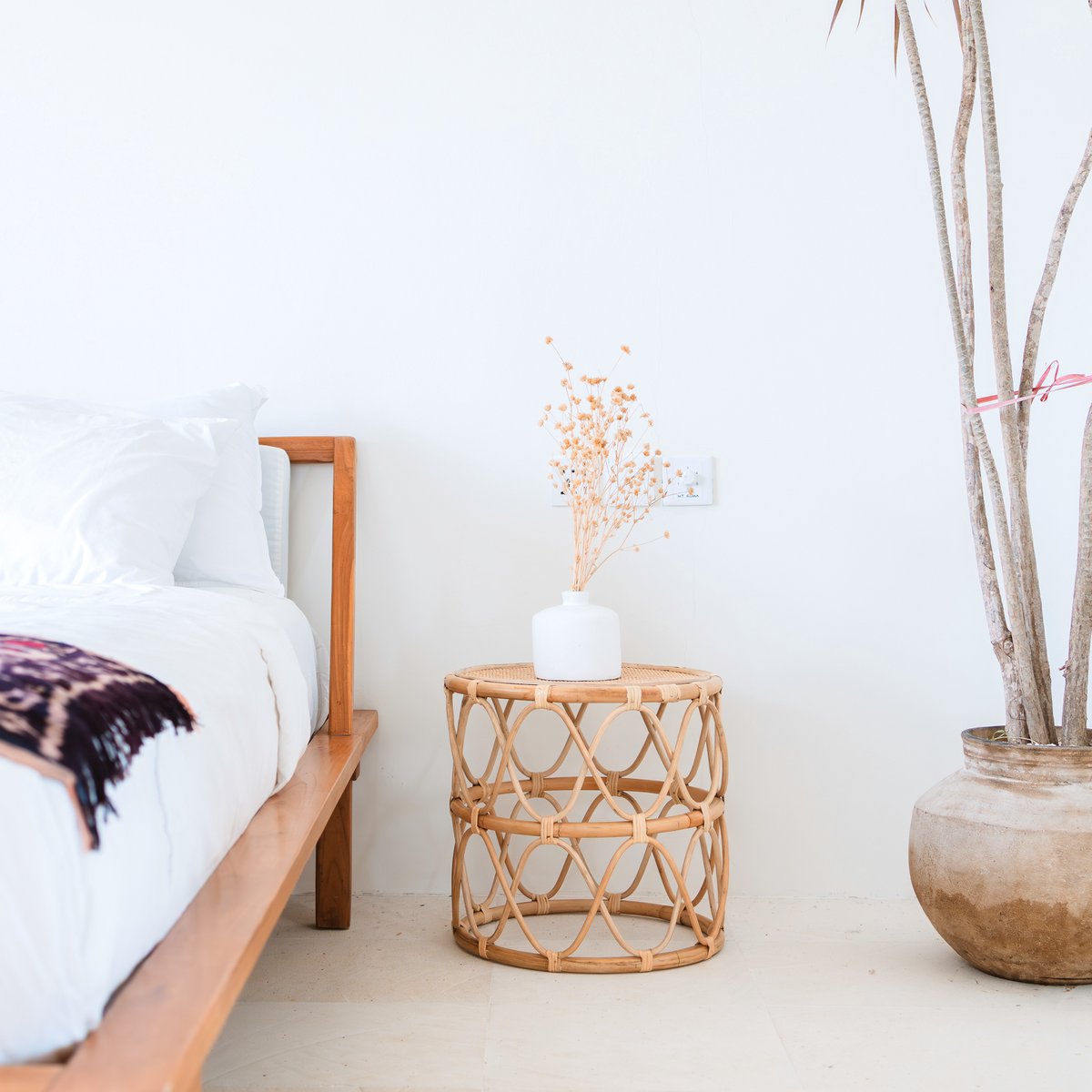 Rotan Tafel MUARA – Bijzettafel - Nachtkastje - Salontafel Ø 45 cm