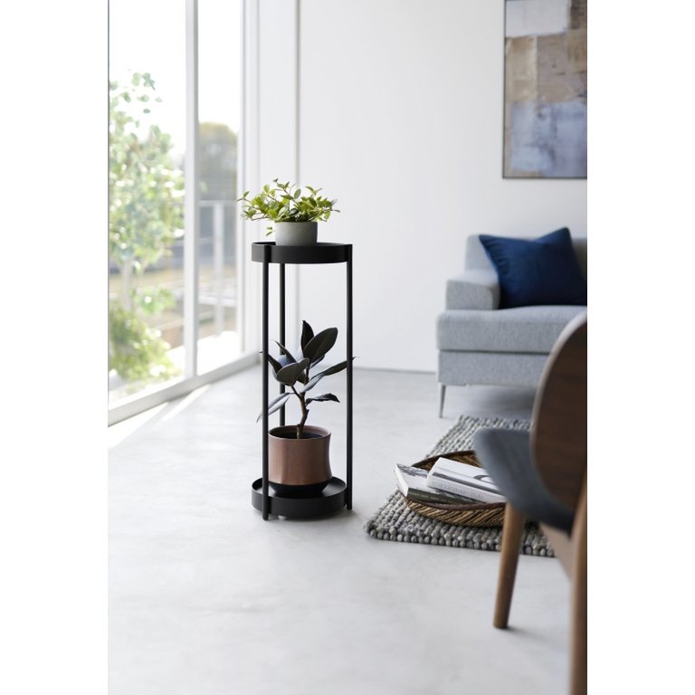 2 Etages planten standaard Zwart