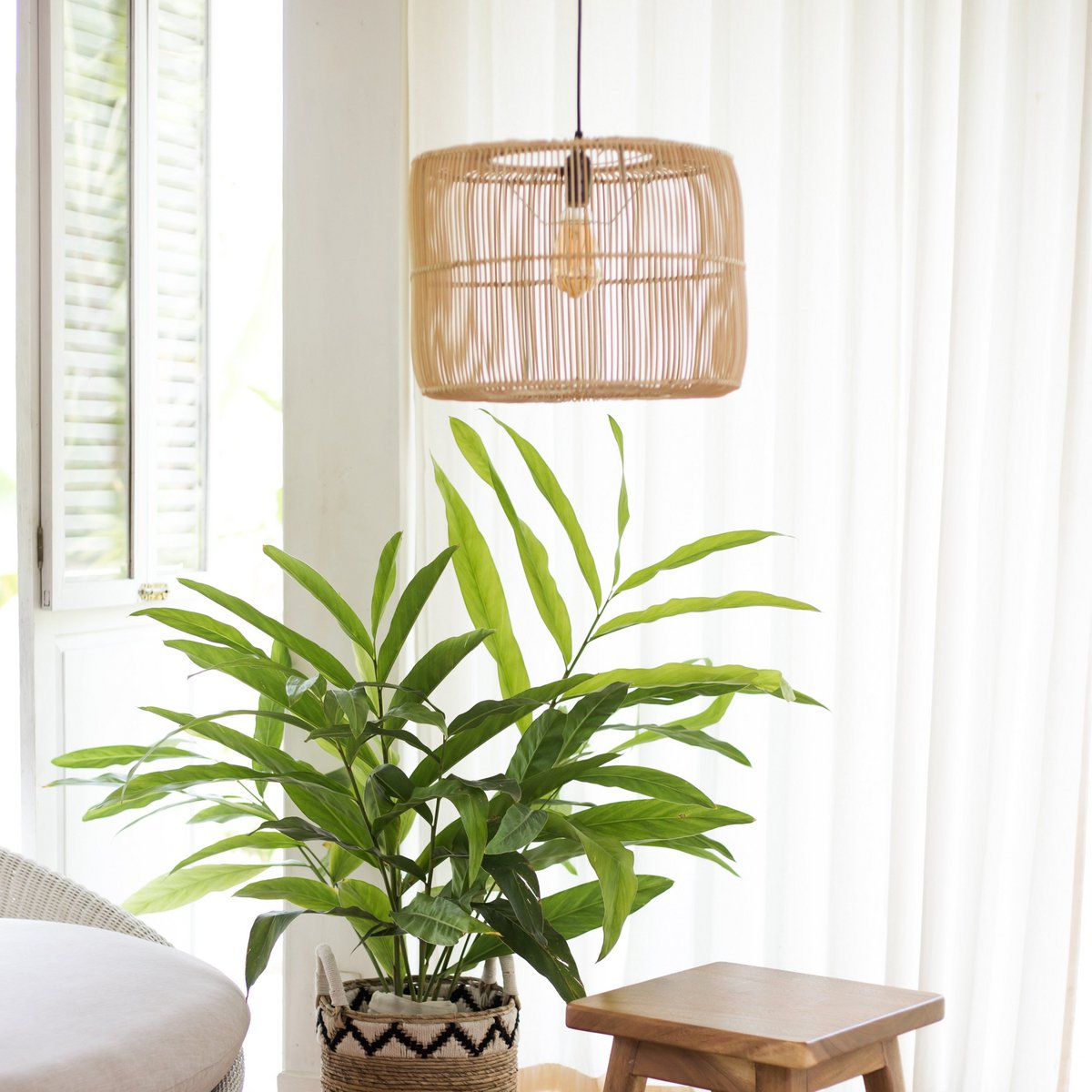 Rotanlamp - Boho lampenkap - Hanglamp LIKU (2 maten)