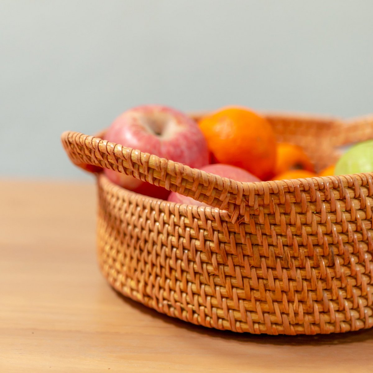Small Rattan Storage Basket Decorative Basket SUWARI (2 sizes), great as a Breakfast Basket or Fruit Bowl