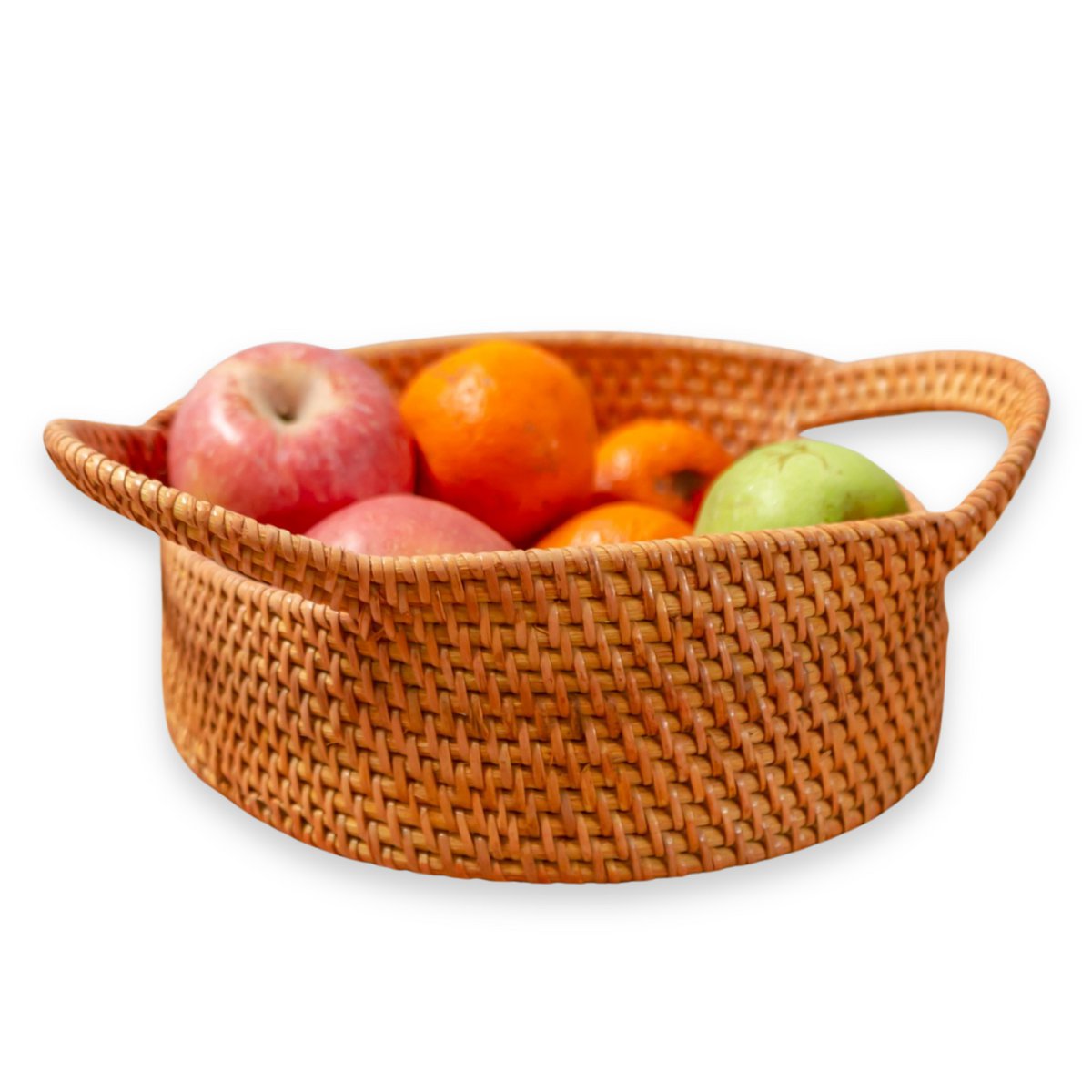 Small Rattan Storage Basket Decorative Basket SUWARI (2 sizes), great as a Breakfast Basket or Fruit Bowl