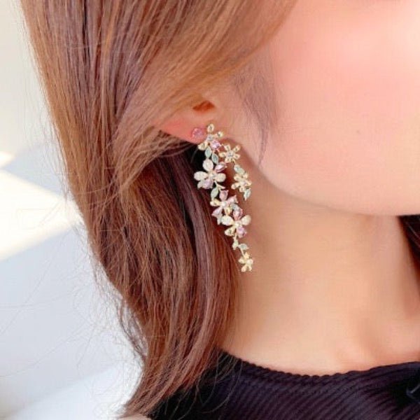 Elegante oogverblindende Bloom Longline oorbellen