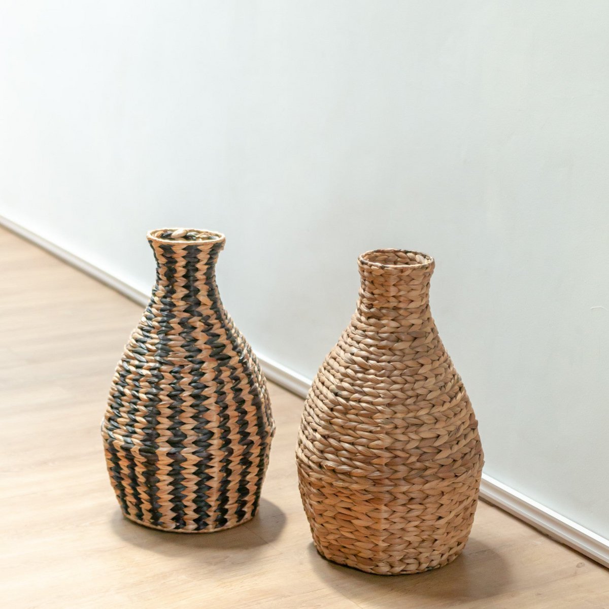 Woven Boho Vase DAYANA natural made of Water Hyacinth