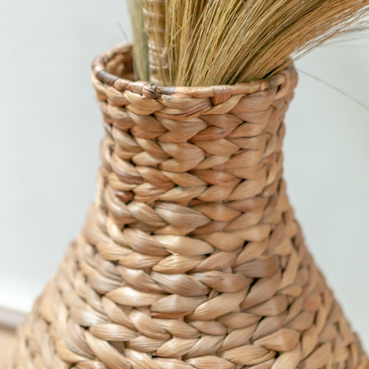 Woven Boho Vase DAYANA natural made of Water Hyacinth