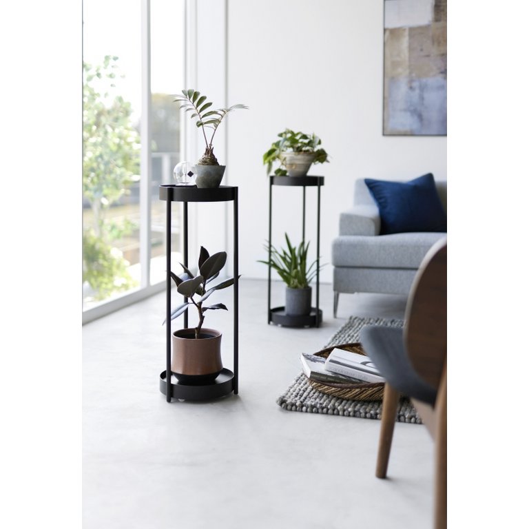 2 Etages planten standaard Zwart
