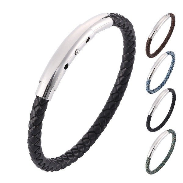 Geflochtenes Lederarmband – Silberschnalle