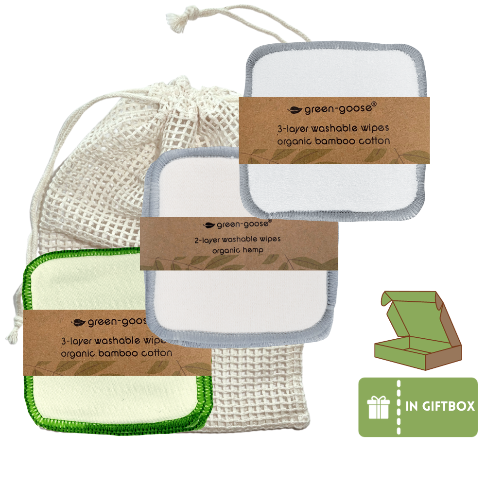 green-goose Reusable Cotton Pads | 15 Pieces | In Gift Box | Mix