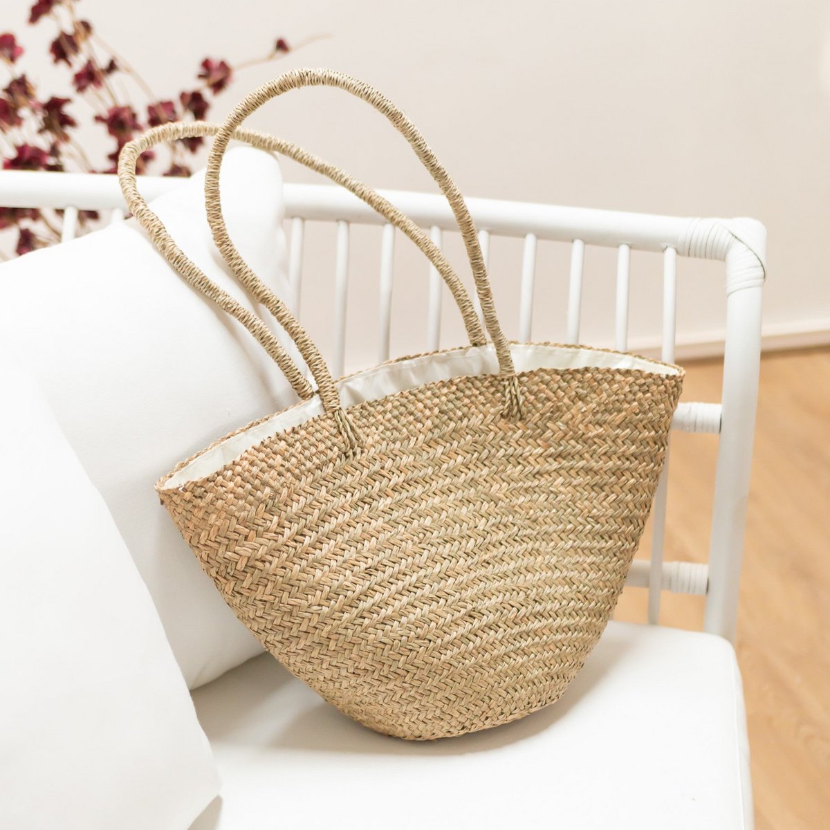 Handwoven shoulder bag Tote beach bag TAMU made of seagrass