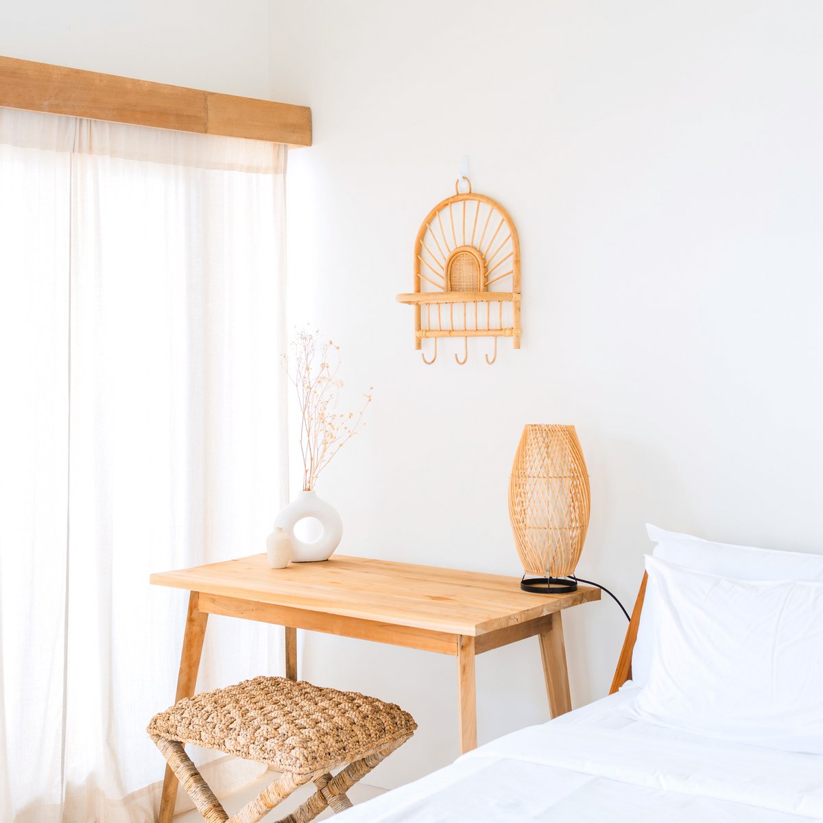 BANTEN Wandplank – Handgemaakt Rotan (41×53 cm), Fair Trade