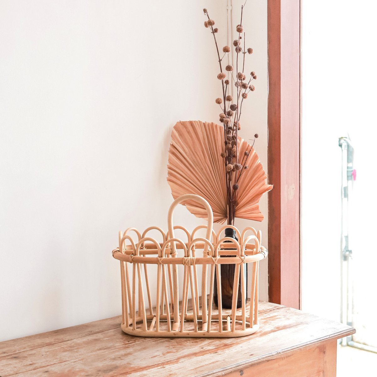 Newspaper basket | Magazine basket KUNO made of rattan