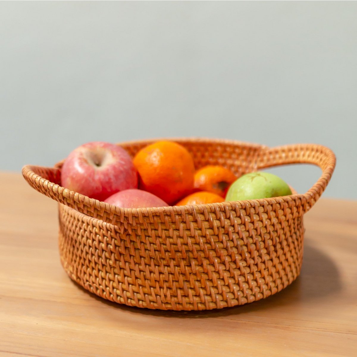 Small Rattan Storage Basket Decorative Basket SUWARI (2 sizes), great as a Breakfast Basket or Fruit Bowl