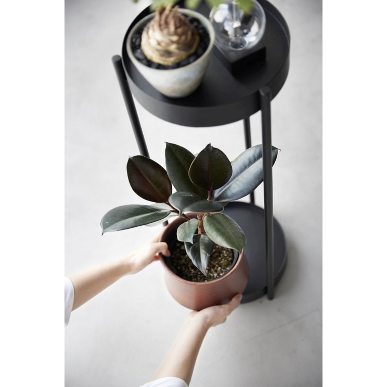 2 Etages planten standaard Zwart