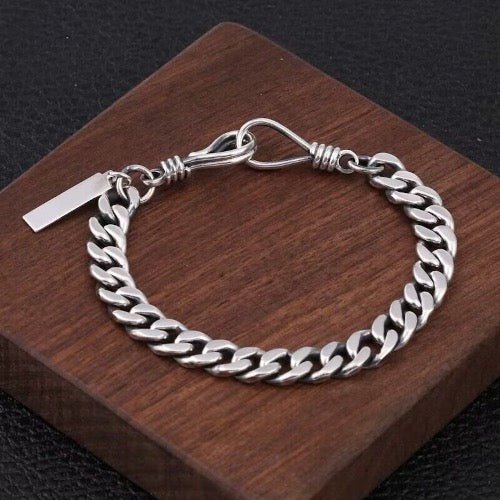 Auffälliges kubanisches Kettenarmband aus Sterlingsilber – Premiumqualität
